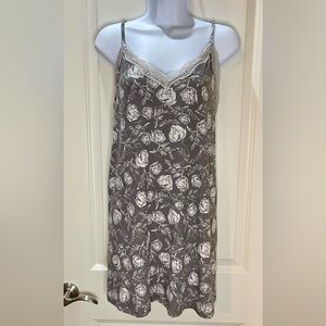 Thalia Sodi Floral Chemise Nightgown Gray and Cream Size M